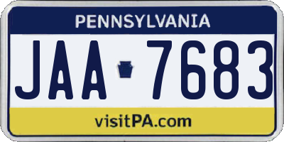 PA license plate JAA7683