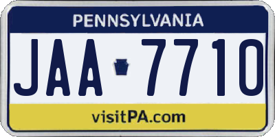 PA license plate JAA7710