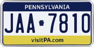 PA license plate JAA7810