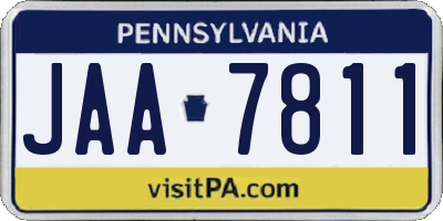 PA license plate JAA7811