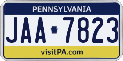 PA license plate JAA7823