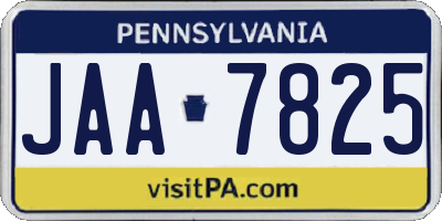 PA license plate JAA7825