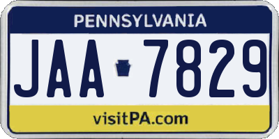 PA license plate JAA7829