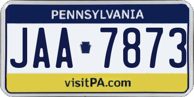 PA license plate JAA7873