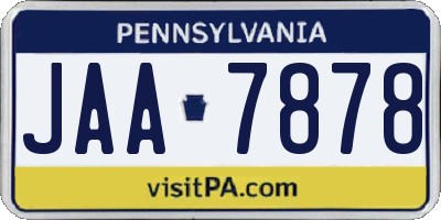 PA license plate JAA7878