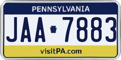 PA license plate JAA7883