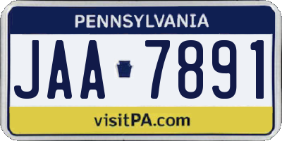 PA license plate JAA7891