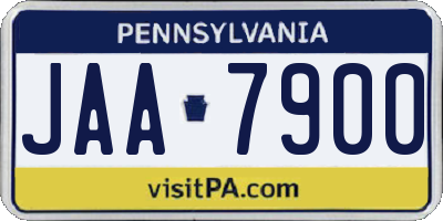 PA license plate JAA7900