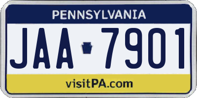 PA license plate JAA7901