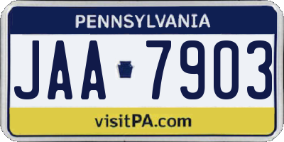 PA license plate JAA7903