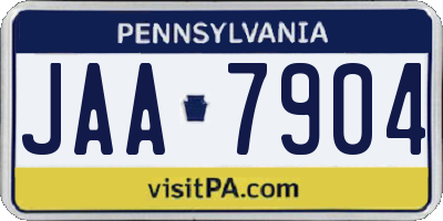 PA license plate JAA7904