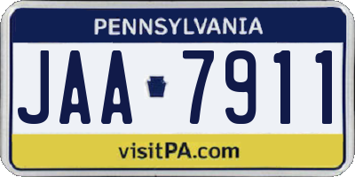 PA license plate JAA7911