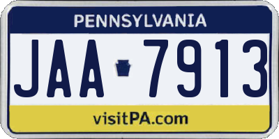 PA license plate JAA7913