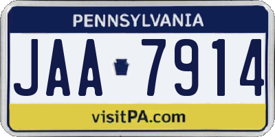 PA license plate JAA7914