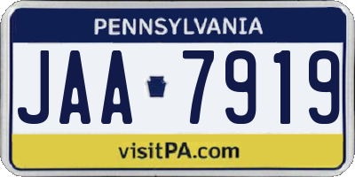 PA license plate JAA7919