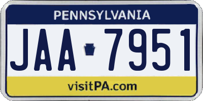 PA license plate JAA7951