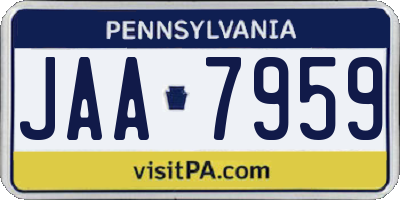 PA license plate JAA7959