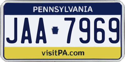 PA license plate JAA7969