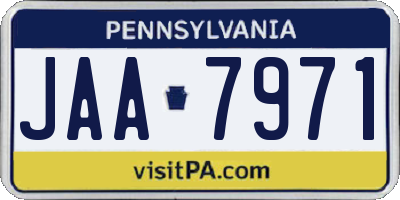 PA license plate JAA7971