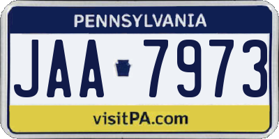 PA license plate JAA7973