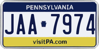 PA license plate JAA7974