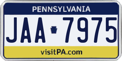 PA license plate JAA7975