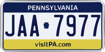 PA license plate JAA7977