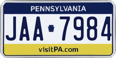 PA license plate JAA7984