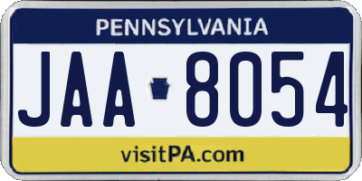 PA license plate JAA8054