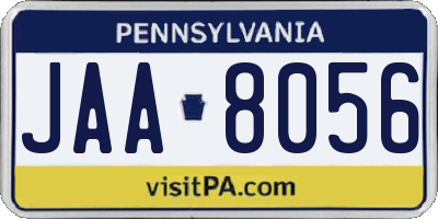 PA license plate JAA8056