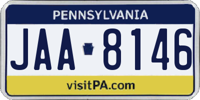 PA license plate JAA8146