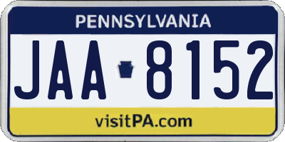 PA license plate JAA8152