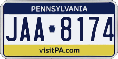 PA license plate JAA8174