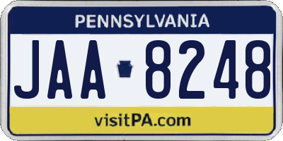 PA license plate JAA8248