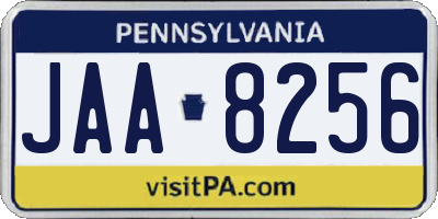 PA license plate JAA8256