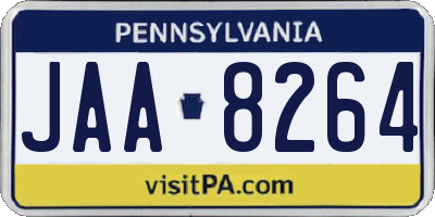 PA license plate JAA8264