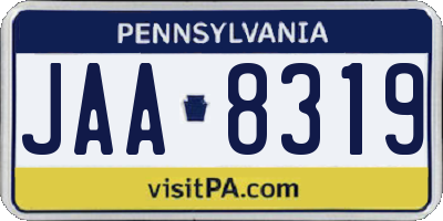 PA license plate JAA8319