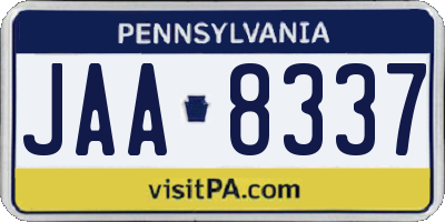 PA license plate JAA8337