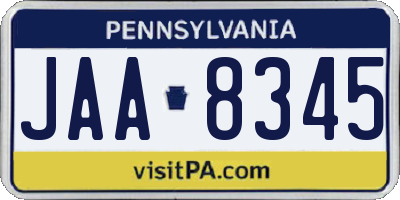 PA license plate JAA8345