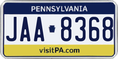 PA license plate JAA8368
