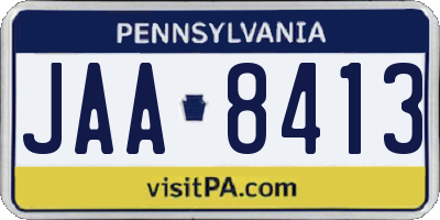 PA license plate JAA8413