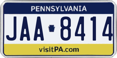 PA license plate JAA8414