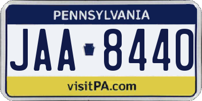 PA license plate JAA8440