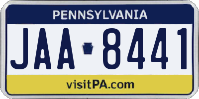 PA license plate JAA8441