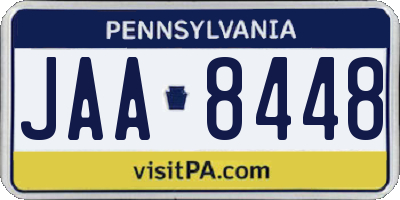 PA license plate JAA8448