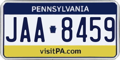 PA license plate JAA8459