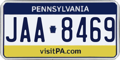 PA license plate JAA8469