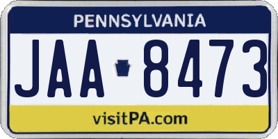 PA license plate JAA8473