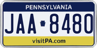 PA license plate JAA8480