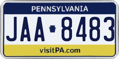 PA license plate JAA8483